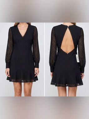 Favlux Open Back Chevron Lace Mini Dress - NWT Size Small